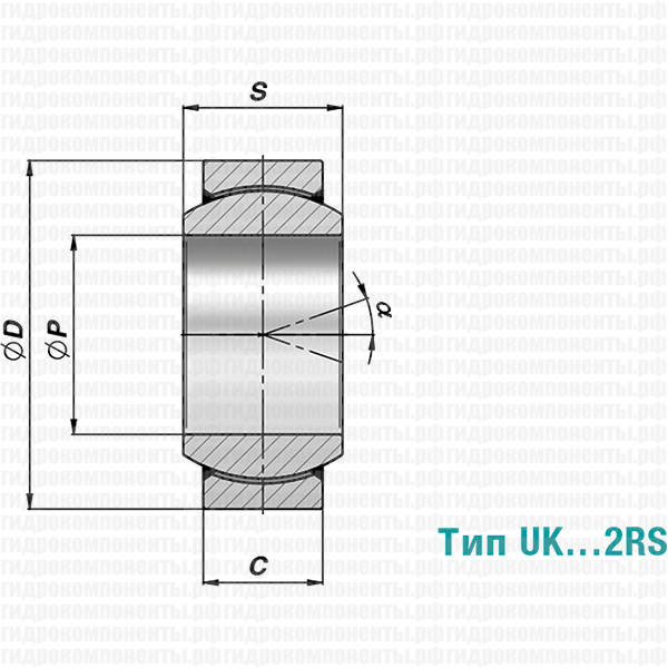GE UK/GE UK2RS РАДИАЛЬНОЕ ШАРНИРНОЕ СОЕДИНЕНИЕ, НЕОБСЛУЖИВАЕМОЕ (CONTARINI, ИТАЛИЯ)
